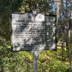Simeon Pinckney Historic Marker Side 1